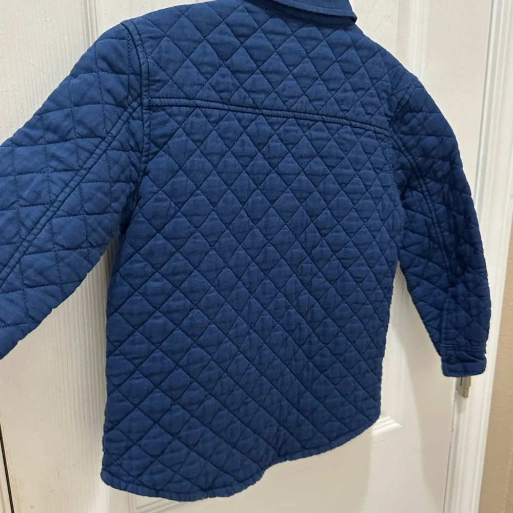 7 For All Mankind blue quilted shirt jacket shacket size 4T blue